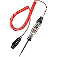 Ajxn 1 PC Car Voltage Long Probe Circuit Test Maintenance Pen, 3-48V 7.48" Multi-Function Sensor Digital Display Test Pen, with Extended Telescopic Spring Wire, Compatible with Most Car Models (Red)
