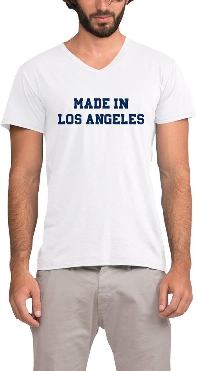 Made In Los Angeles Men's VNeck T Shirt Clothing