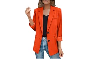 Blazers for Women Casual Open Front Long Sleeve Work Office Blazer Jacket Fashion Button Lapel Blazer with Pockets