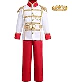 IWEMEK Boys Prince Charming Costume Medieval Royal Outfit Cosplay Party Halloween Costumes for Toddler Kids