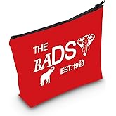 LEVLO Sisters Sorority Cosmetic Bags THE BAD*T EST.13 Elephant Makeup Bags Sorority Sister Gift Birthday Zipper Bags (BADS13-Red)