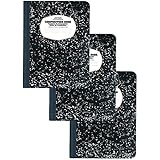 Composition Book / Notebook, Wide Ruled Paper, 100 Sheets, 9-3/4" x 7-1/2", (3 Pack)