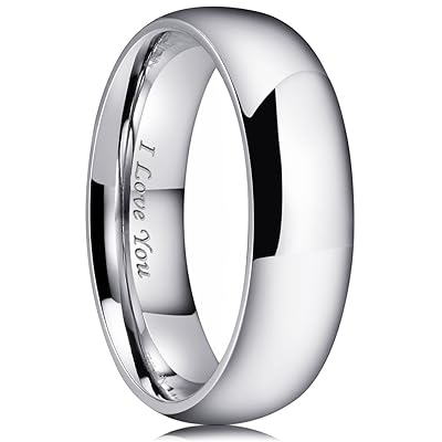 King Will Basic 2mm/3mm/4mm/5mm/6mm/7mm Stainless Steel Ring Original Color Full High Polished with Laser Etched I Love You