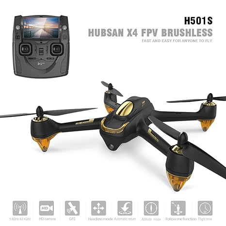 Hubsan H501S X4 Brushless Drohne GPS 1080P HD Kamera 5.8 Ghz FPV 2.4 Ghz RC Quadcopter Mit H901A Sender Schwarz Standard Vers