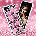 HoneyAKE Case for iPhone 7 Plus iPhone 8 Plus Case Glitter Cute Pretty Girly Case with Natural Flower Durable Shockproof Hard PC Cover Flexible TPU Frame for iPhone 6 Plus 6s Plus 7 Plus 8 Plus, Pink