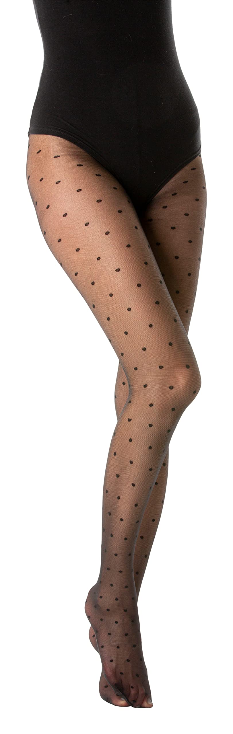 Gi&Gi Women's polka dot tights, sheer 40 denier with cotton gusset for women characterized by an all over polka dot pattern.N.1292 (IT, Text, S, M, Regular, Regular, BLACK)