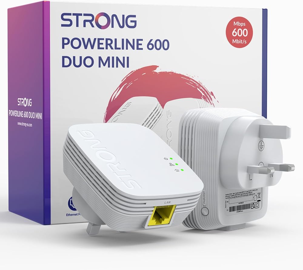 STRONG AV600 Powerline Adapter Kit HomePlug AV2 Ethernet Extender Plug Play