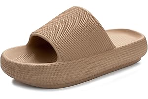 QIGEGE Pillow Slippers for Women and Men Arch Support Cloud Slides Recovery Foam Sandals Ultimate Comfort,Non-Slip, Lightweight, Thick Sole