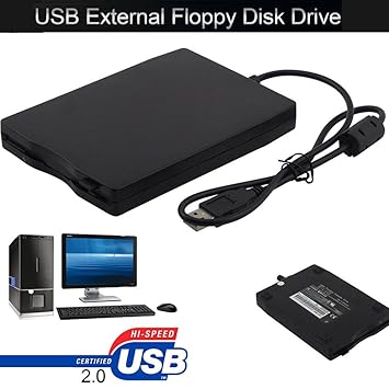 HKFV Externes USB Diskettenlaufwerk Konverter Adapter 3.5? Portable USB 2.0 External Floppy Disk Drive 1.44MB for Laptop PC W