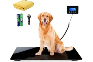 RESHY Dog Scale 440lb for Large Breed - Digital Pet Scale with 39" Large Towel - High Accuracy Heavy Duty Livestock Veterinary Weight Scale for Animal, Sheep, Goat, Pig, Big Dogs