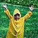2 Pcs Kids Reusable Rain Poncho with Hood and Sleeves by Paxcoo, Yellow and Purple