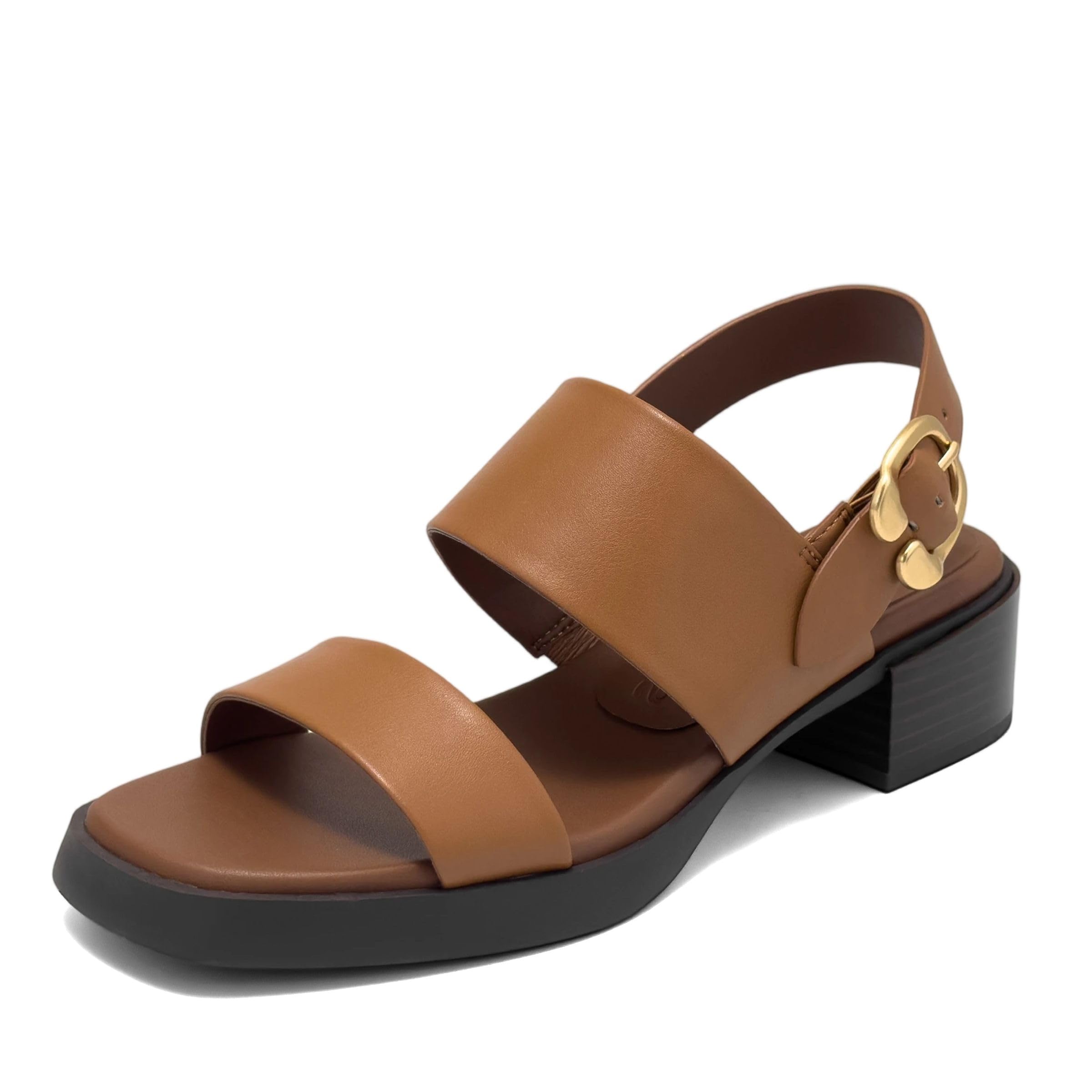 Aerosoles Women’s DOVE Heeled Sandal, Tan Faux Leather, 9.5M