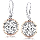 LeCalla 925 Sterling Silver Leverback Drop Earrings | Lightweight Celtic-Knot Filigree Heart Teardrop Dangle Earring for Women's Gift for Her