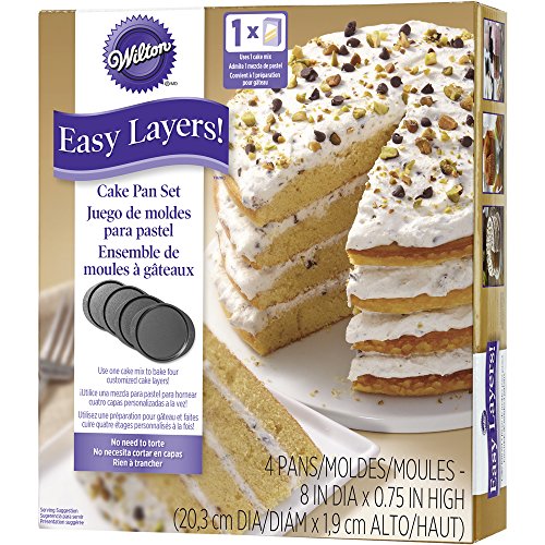 Wilton Easy Layers 4Piece Layer Cake Pans Set, 8inch, Steel The