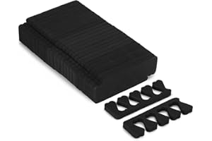 TECBEAUTY Toe Separators Set - 52 Pieces Premium Pedicure Tool, Spa Party Salon Polishing Separator (Black)