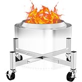 Hisencn 15-27'' Fire Pit Rolling Stand for Solo Stove and Other fire fit | Perfect for patio camping outdoor use, 360-degree swivel and locking wheels, rust-proof stainless steel expandable
