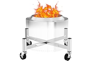 Hisencn Expandable 15-27" Fire Pit Rolling Stand – Heavy-Duty 360° Swivel & Locking Wheels, Universal Fit for Solo Stove & More Fire Pit, Rust-Proof Stainless Steel for Patio, Camping, Outdoor