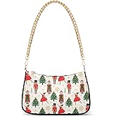 Yasala Christmas Shoulder Bag Nutcrackers Ballet Xmas Snowflake Women Clutch Handbag Date Chain Bag Holiday Birthday Xmas White Elephant Gift for Girlfriend, Wife, Lover