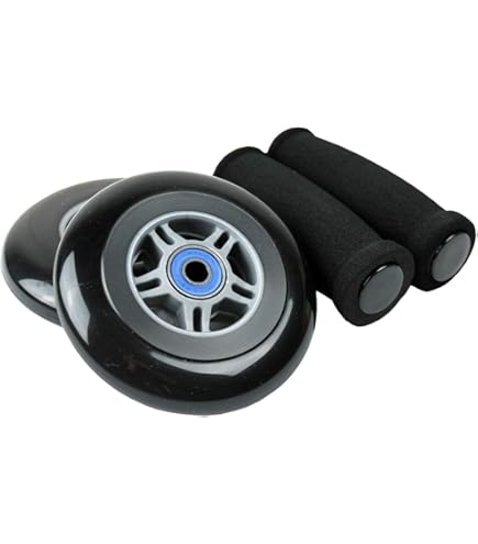 Set Di 2 Ruote Per Scooter Razor 98mm – Mozzi E Cuscinetti ABEC-5, Grigie/Arancione