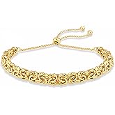 LeCalla 925 Sterling Silver Sliding Bracelet Italian Handmade Byzantine Adjustable Bolo Link Chain Bracelets for Women