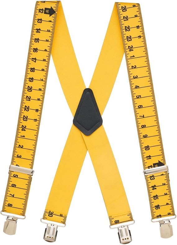 SuspenderStore Men's TAPE MEASURE 2Inch Wide Pin Clip Suspenders at