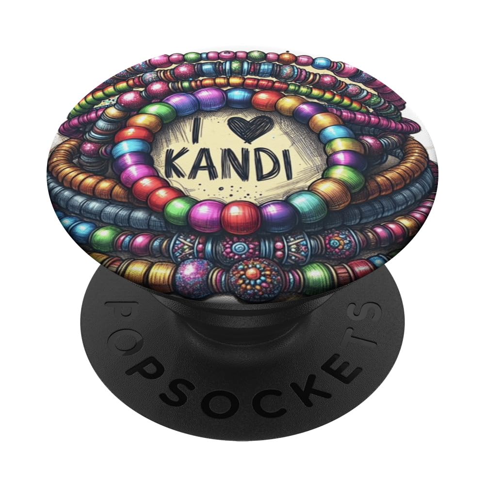 Rainbow PLUR EDM Music Festival Rave Essential Kandi Graphic PopSockets Swappable PopGrip