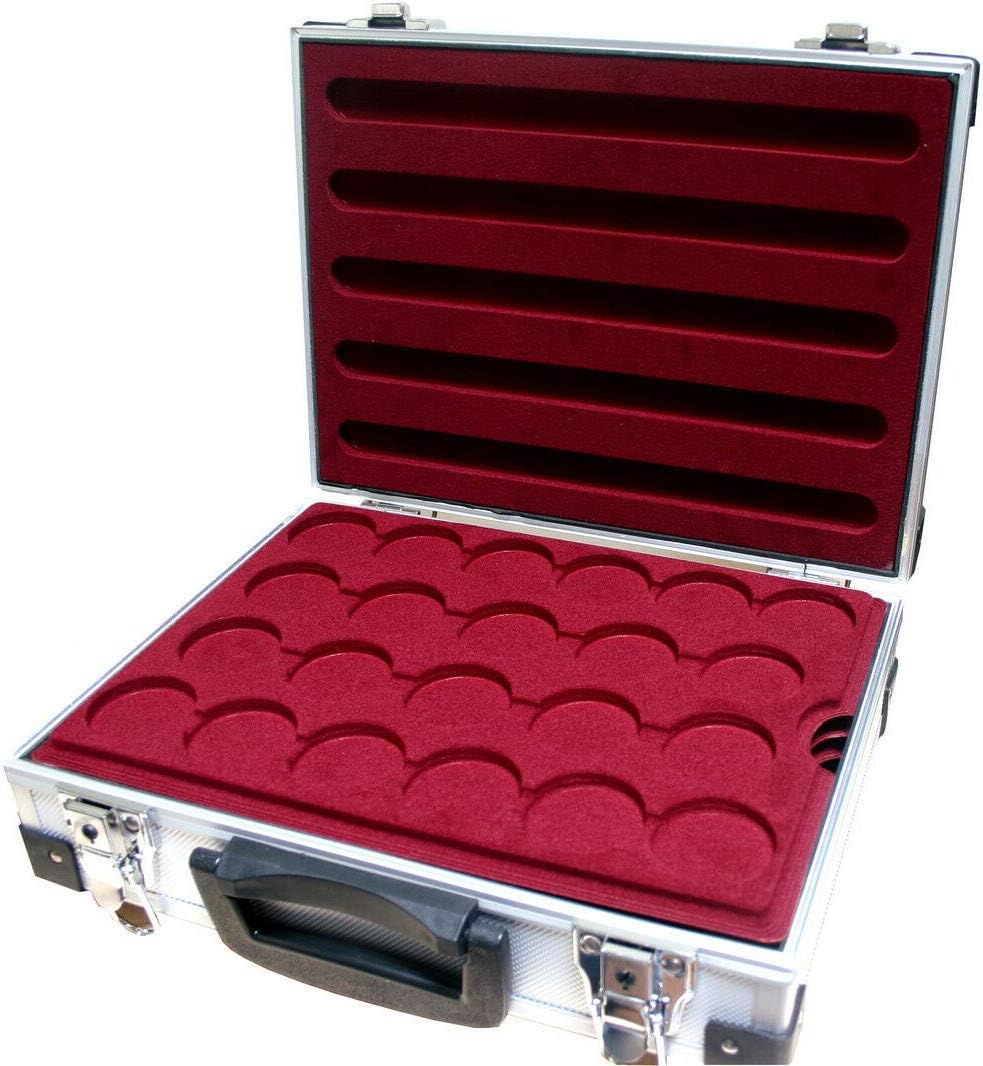 MC.Sammler Aluminium Coin Case with 5 Coin Trays Various Designs, silver, 110 Fächer - 46mm diameter, 110 Compartments - 46 mm Diameter - Image 3