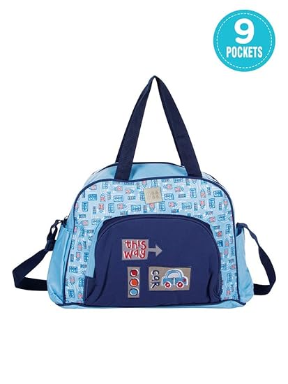 Mee Mee Multipurpose Diaper Bag (with Changing Mat, Multi Blue)
