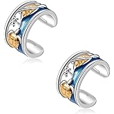 CHIC & ARTSY 925 Sterling Silver Ear Cuff Earrings Hypoallergenic Whales, Turtle No Piercing Ear Cuffs Earrings Adjustable Clip-on Earrings for Women