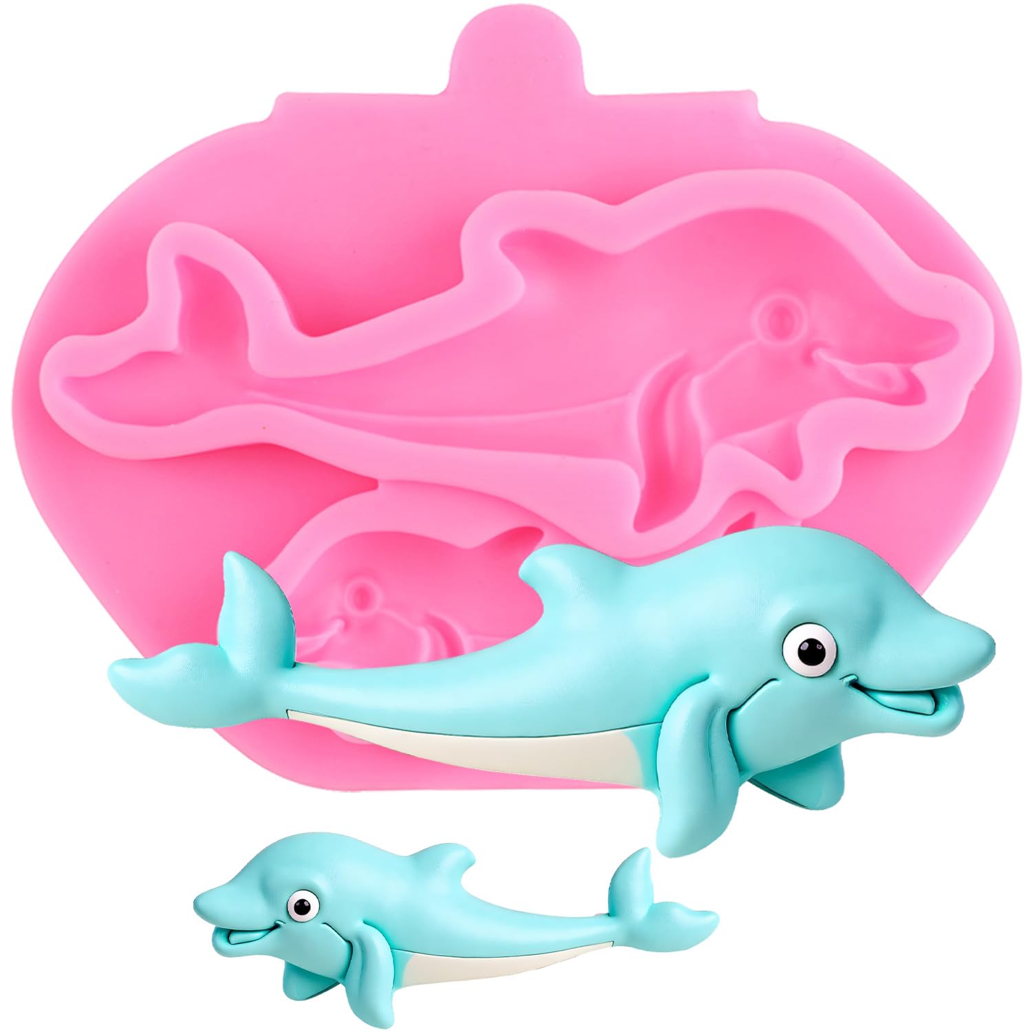 XMOLDNMS Dolphin Silicone Fondant Moulds for Under The Sea Themed Cake Decoration Cupcake Topper Candy Chocolate Polymer Clay Gum Paste