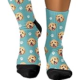 D-Story Custom Face Socks with Photo: Made in USA, Personalized Multiple Socks Funny Novelty Fathers Day Gift for Men Women