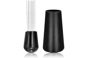 YEELAN WDT Espresso Distribution Tool, WDT tool, 0.4mm 12 Needle Espresso Stirrer Tools, 304 Stainless Steel Needles with Stand, Espresso Coffee Distributor for Barista (Matte black)