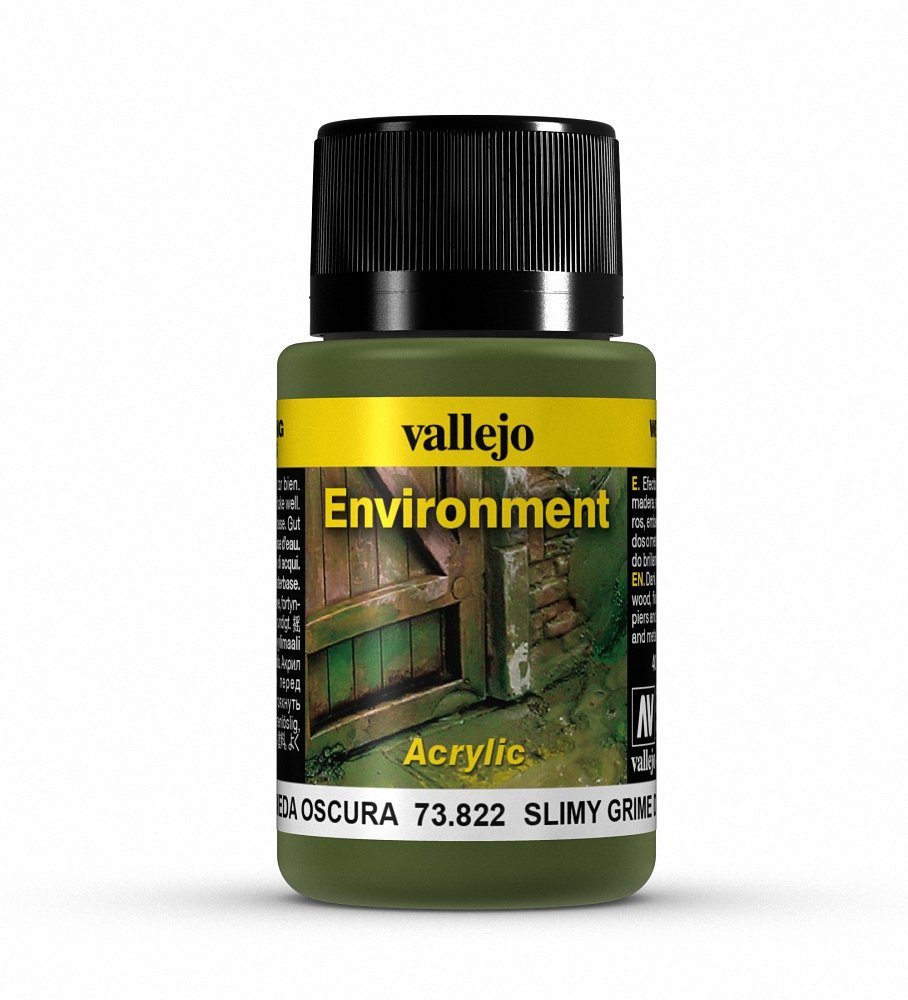 Vallejo 40 ml"Slimy Grime Dark" Weathering Effect Bottle, Green
