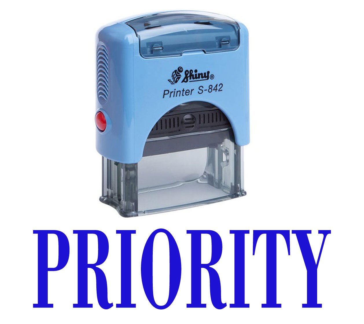 Priority Self Inking Rubber Stamp Office Stationary Custom Shiny Stamp
