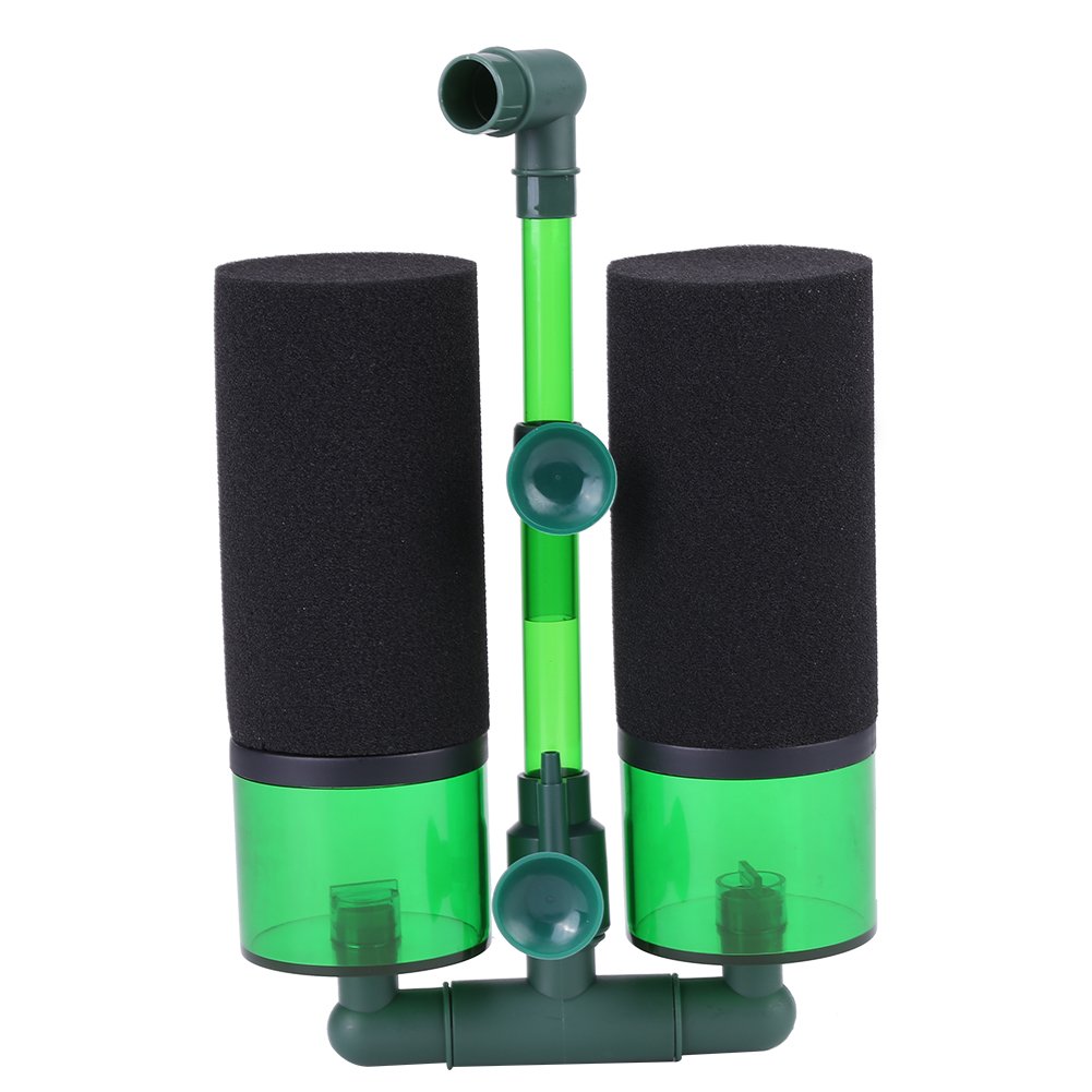Zerodis Biochemical Sponge Filter, Double Head Foam Filter Aquarium Fish Tank Cleaner Equipment(QS-200A)