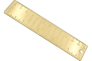 1Pcs 12cm Straight Brass Ruler, 120mm /4 Inches Metric Dual Scale Measurement Tool Drawing Measuring Gold Mini Small Short Me