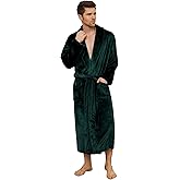 U2SKIIN Mens Fleece Robe Plush Collar Shawl Bathrobe