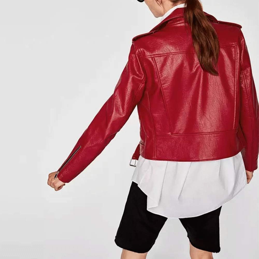 Download Clothing LINGMIN Womens Motorcycle Faux Leather Jacket ...