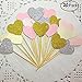 iMagitek 20pcs Pink Theme Glitter Hearts Cake Decorations for Wedding Party, Baby Girls First Birthday Party and Baby Girls Baby Shower