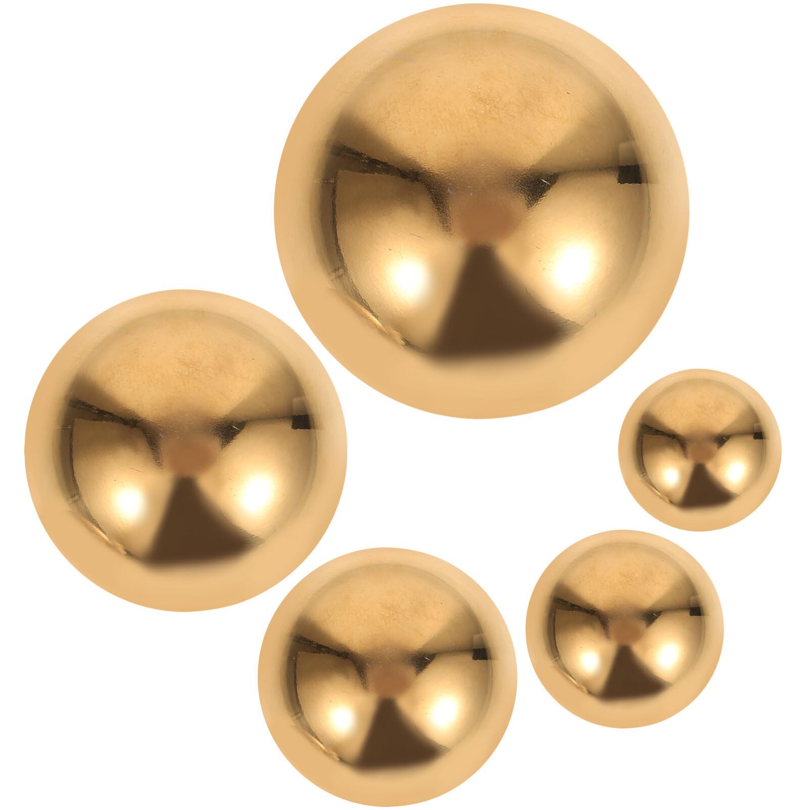 Happyyami 5Pcs Gold Stainless Steel Gazing Spheres - Polished Reflective Garden Hemisphere Balls for Home and Outdoor Decoration