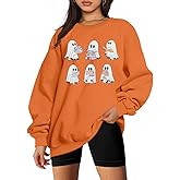 UNIQUEONE Halloween Sweatshirts for Women Ghost Reading Books Sweater Cute Spooky Bookish Shirt Fall Pullover Tops
