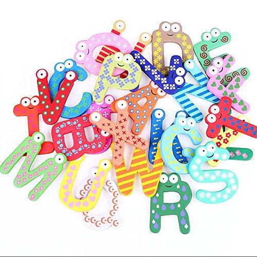 Pannow Fridge Wooden Magnet Baby /Child Toy A-Z Educational English Letters Alphabet 26 Pcs