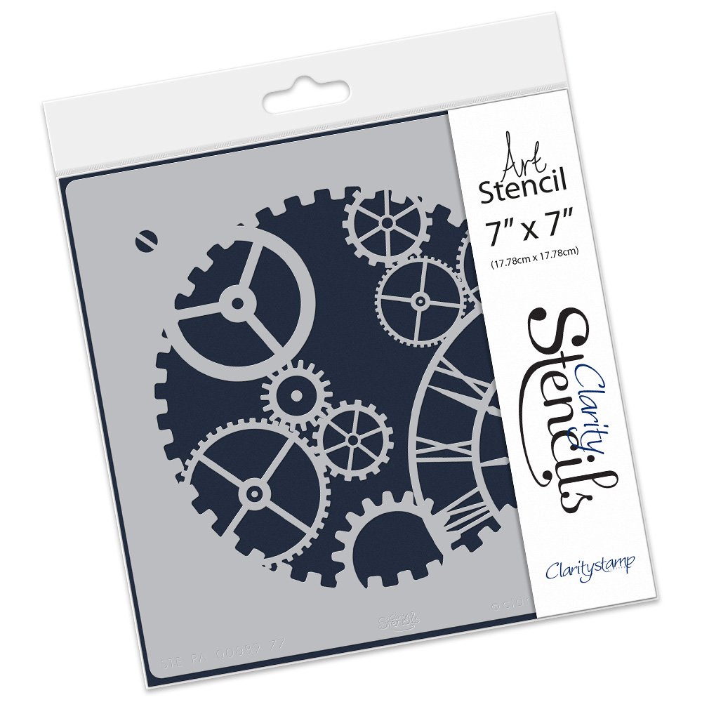 Clockwork Stencil 7 x 7 Inches