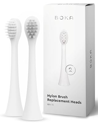 Boka Kids Sonic Electric Toothbrush - Rechargeable Sonic Powered Toothbrush - Food Grade Silicone Bristles for Deep Cleaning - Dentist Recommended Oral Care - 2pk Replacement Heads Only
