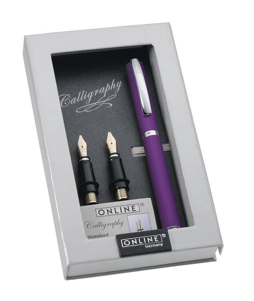 Set Best Writer calligraphy pen Vision Style Lilac, nib 1,4mm, 0,8mm, 1,8mm in Magnet Box