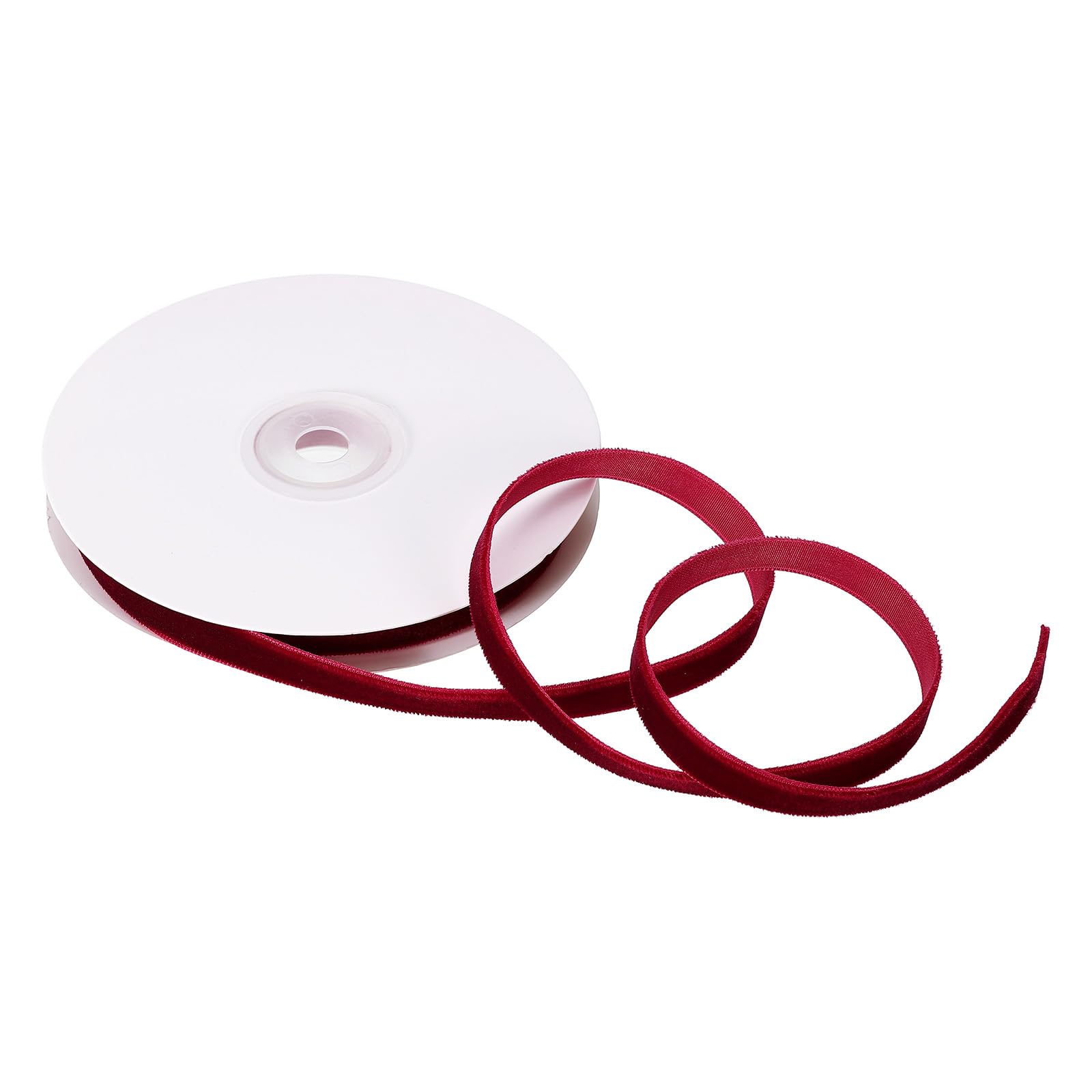 M METERXITY 1 Roll Velvet Ribbon - Polyester Single Face Spool Apply to DIY Decor Bridal Bouquets Wedding Cards Present Packaging (10 Yd x 3/8 in, Burgundy)