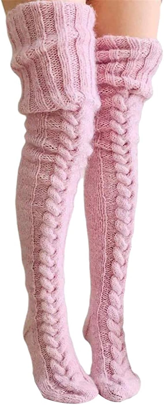 Amazon ストッキング 靴下 レディース 膝上 ロングソックス 可愛い 防寒 冷房対策 着圧ストッキング レッグウォーマー 冷え取り防寒 ルーズソックス あったか靴下 ピンク ソックス 通販