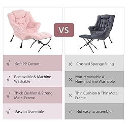 Furlide Lazy Chair with Ottoman, Modern Chair with