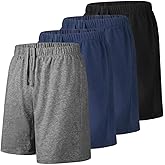 Liloak Mens Shorts Multipack 7 in Cotton Casual Athletic Gym Knit Short with Pockets, Soft Pajama Lounge Sleep Shorts