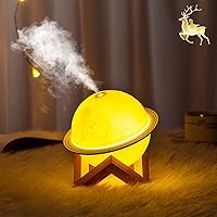 惑星加湿器 卓上加湿器 超音波加湿器 ナイトライト付き 3色ライト調整＆スプレー調整＆アロマディフューザー対応可能 アロマ 惑星ランプ アロマランプ 8時間静音作業＆USB給電式 空気清浄/乾燥/花粉症対策 省エネ 小型 創意加湿器 超微細なミスト 空焚き防止 オフィス/部屋/車載/誕生日/クリスマス/プレゼント 日本語説明書付き